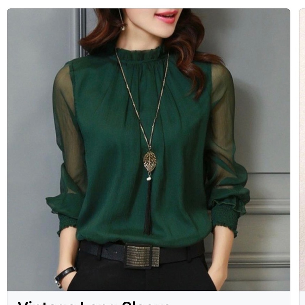Blogger favorite long sleeve green top